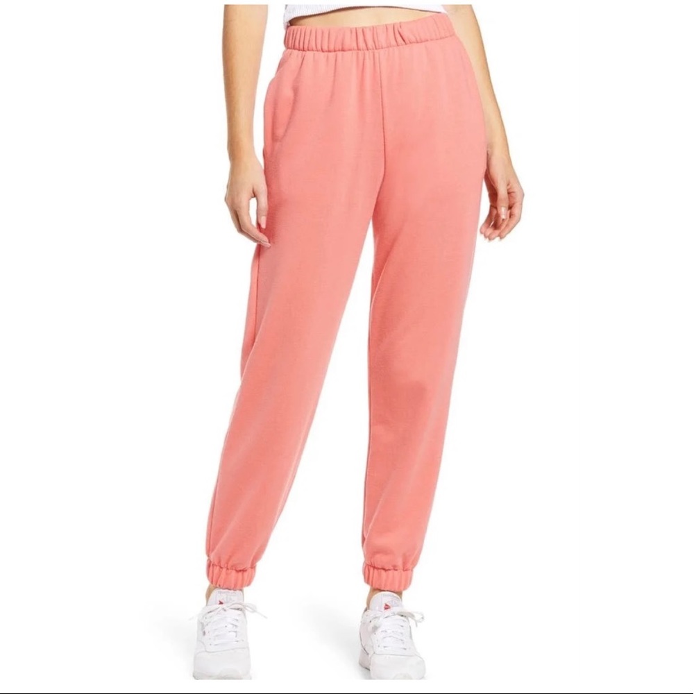 Nordstrom Coral Pink Elastic-Waist Jogger Pants